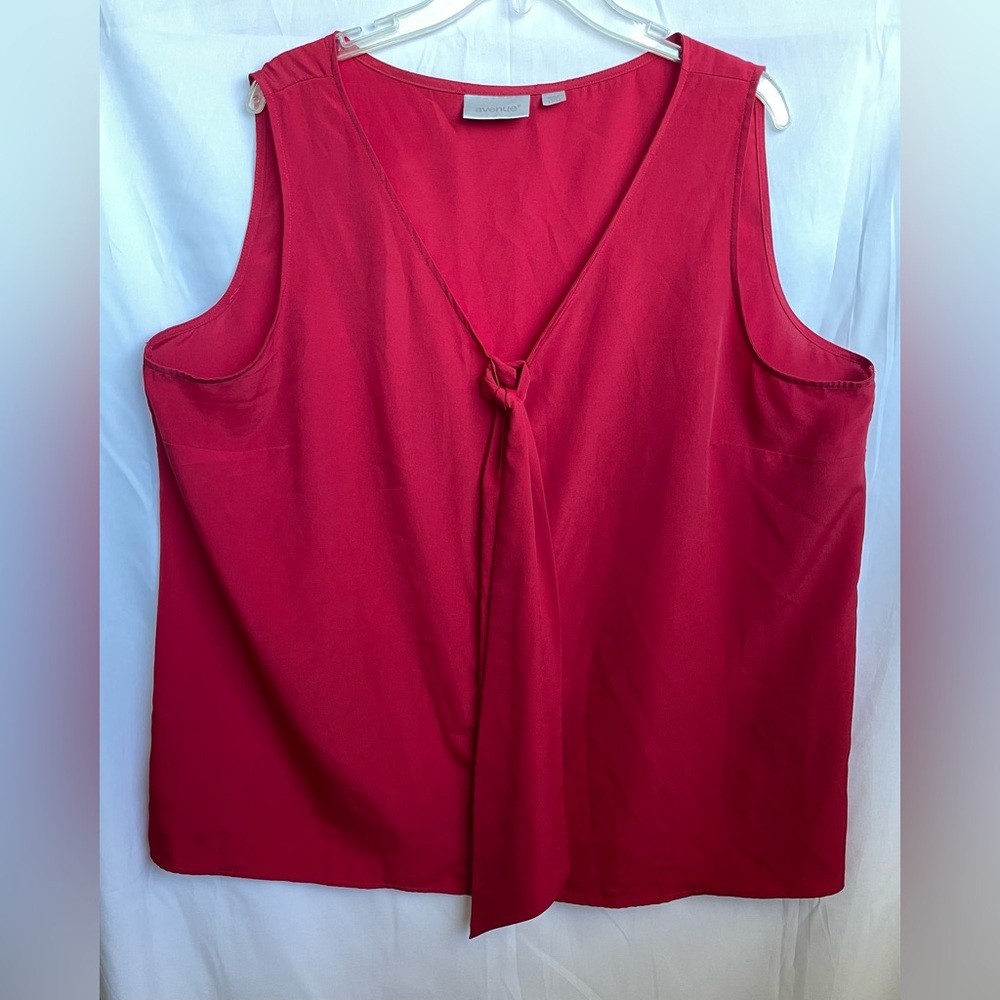 Avenue Womens Top 22/24 Red Sleeveless Pullover Shirt Blouse